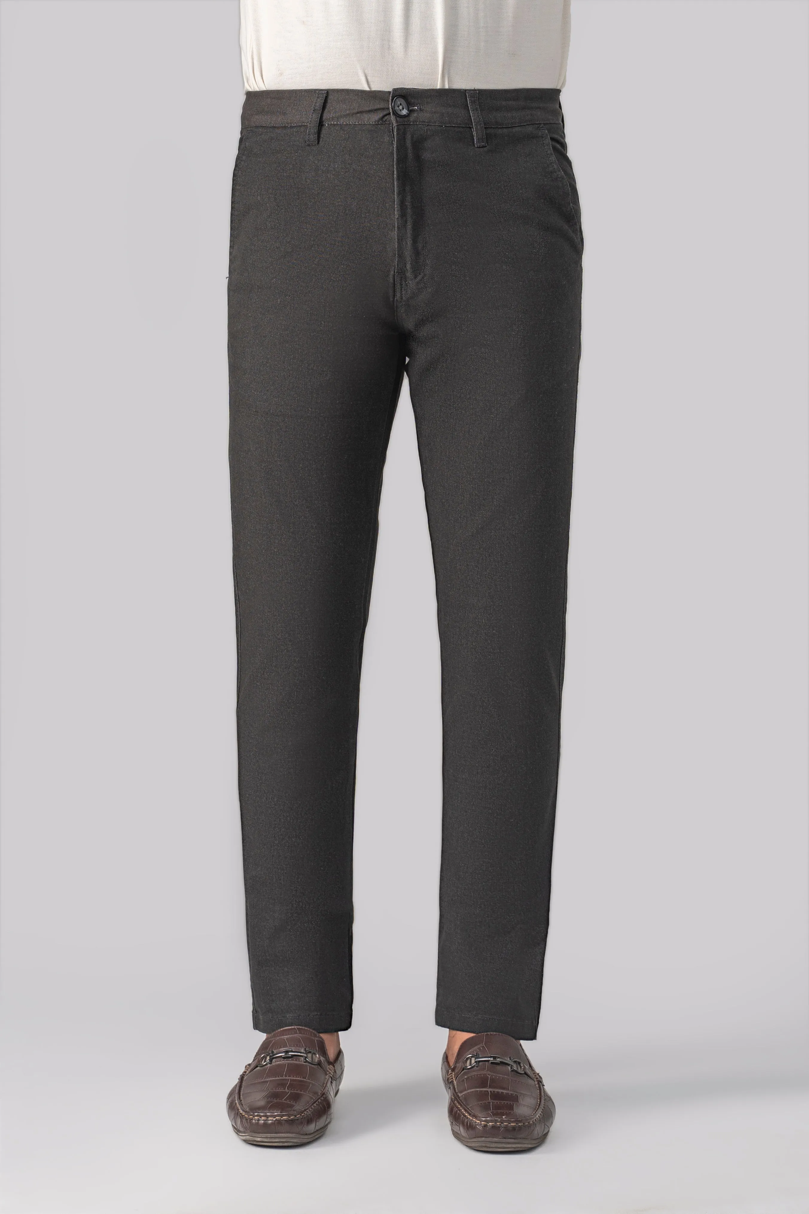 COLORED DENIM SMART FIT CASUAL PANT BLACK