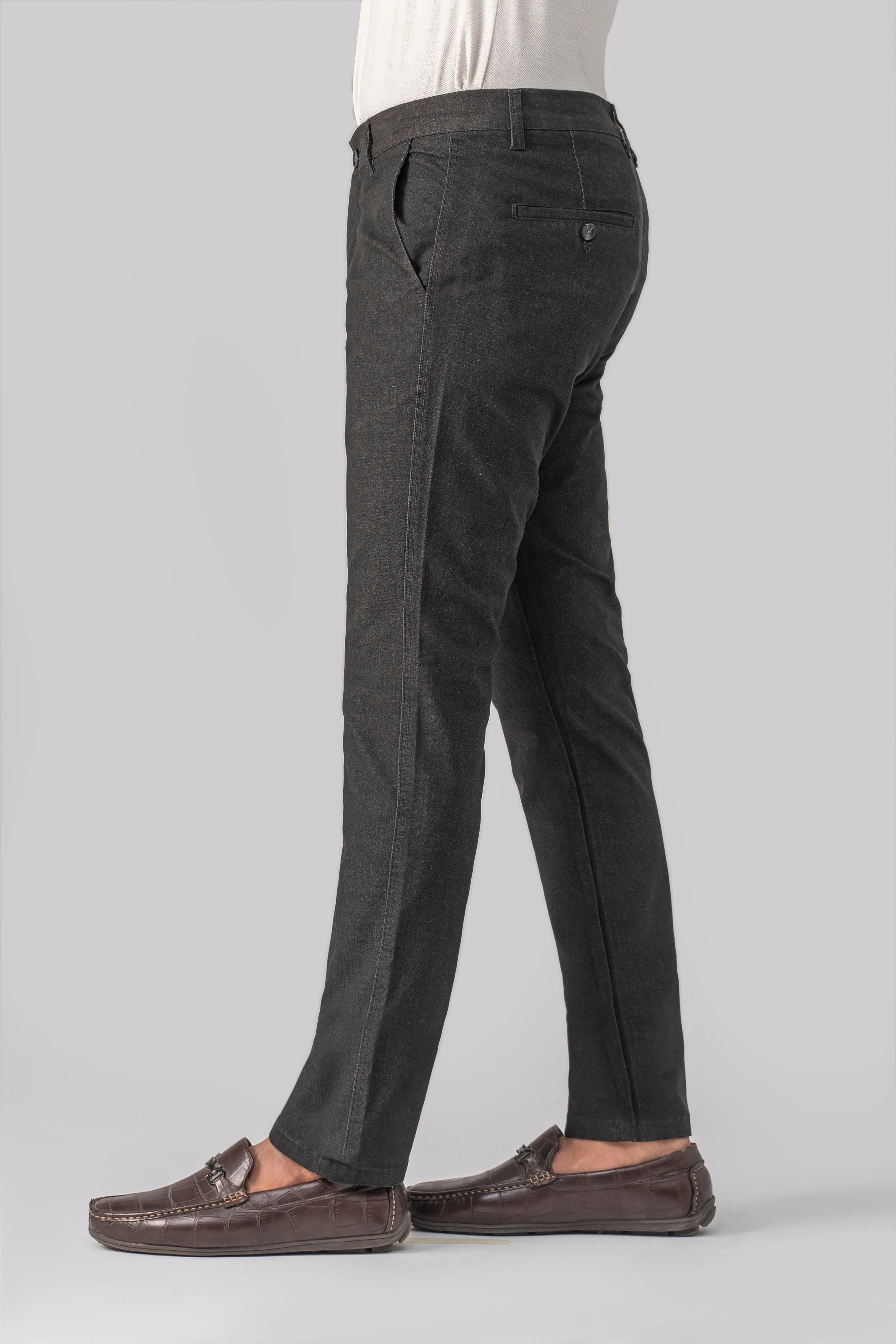 COLORED DENIM SMART FIT CASUAL PANT BLACK