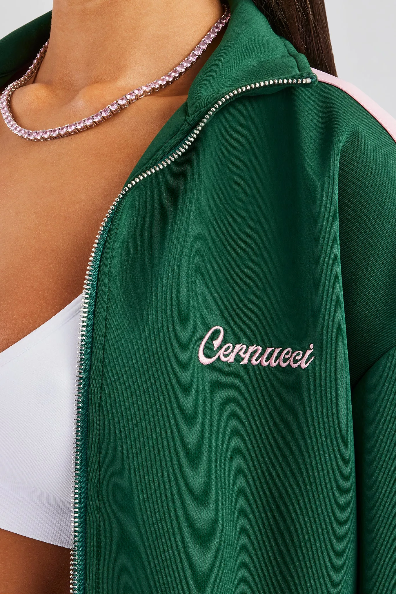 Contrast Panel Track Jacket - Green