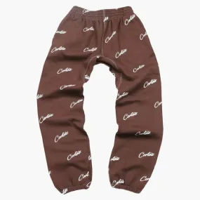Corteiz All Over Print Joggers Brown