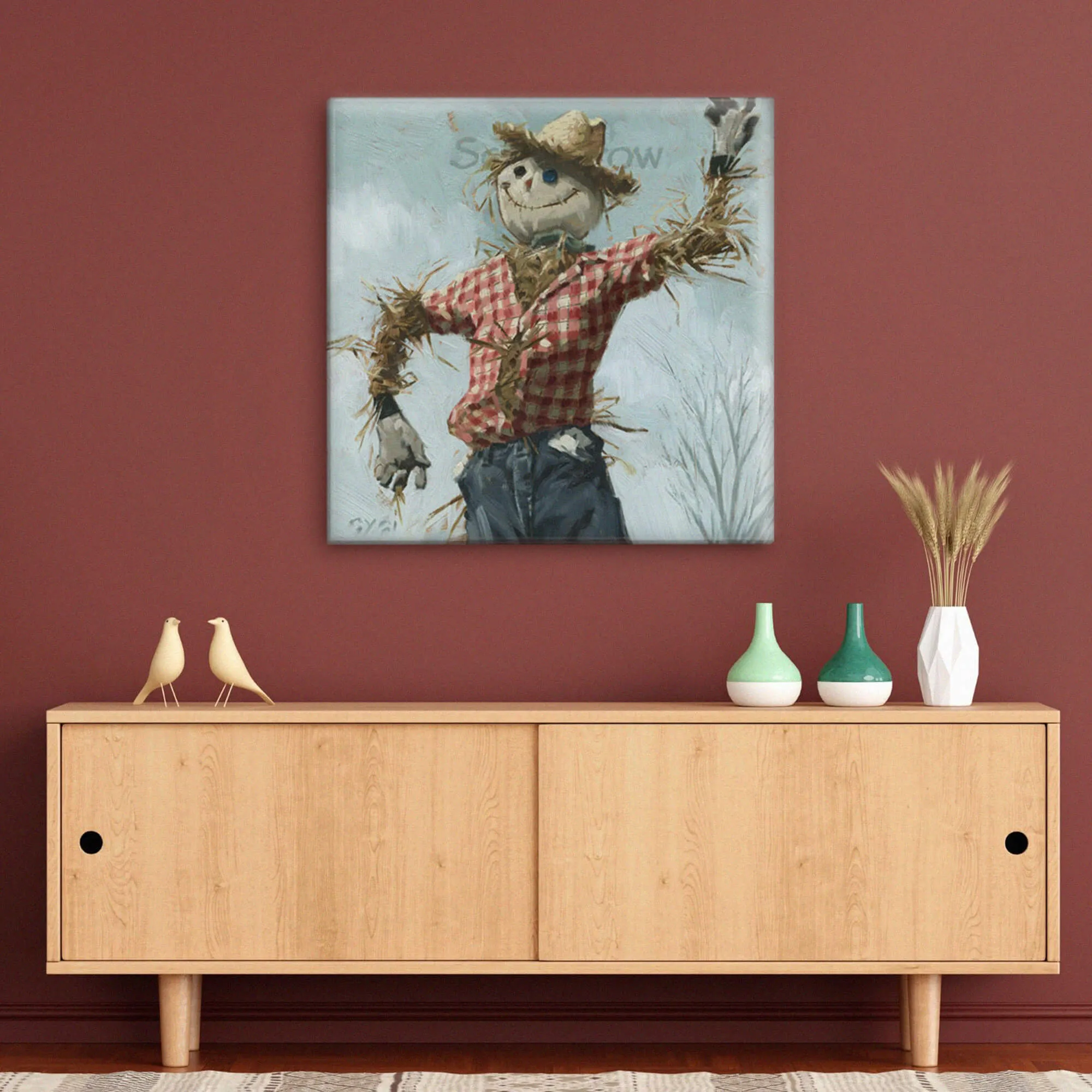 Cowboy Scarecrow Giclee Art