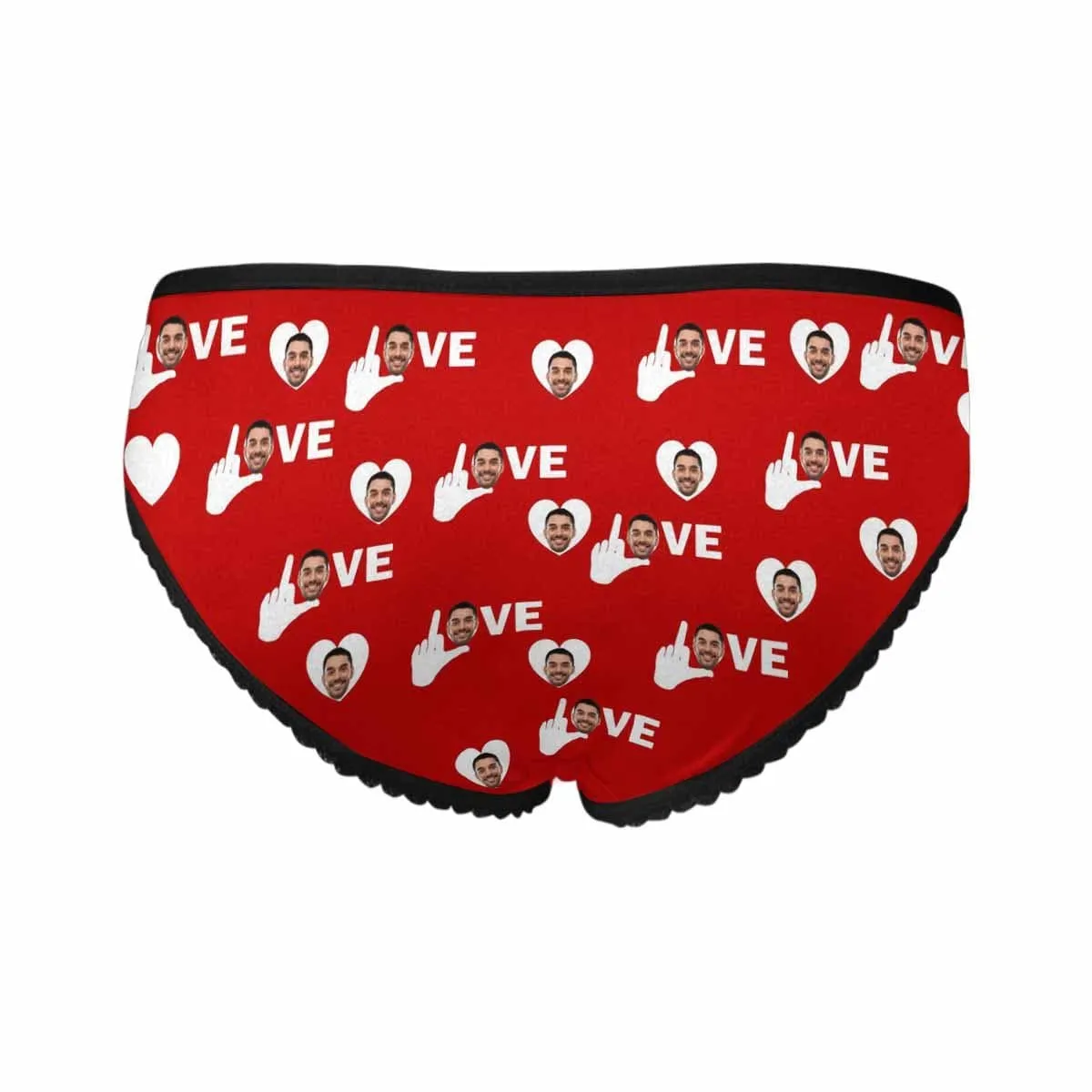 Custom Face Underwear Personalized Finger Love Women's High-cut Briefs Gift For Her
