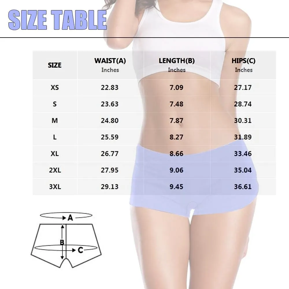 Custom Underwear with Face Personalized Zipper Black Women's Boyshort Panties Funny Lovers Gift