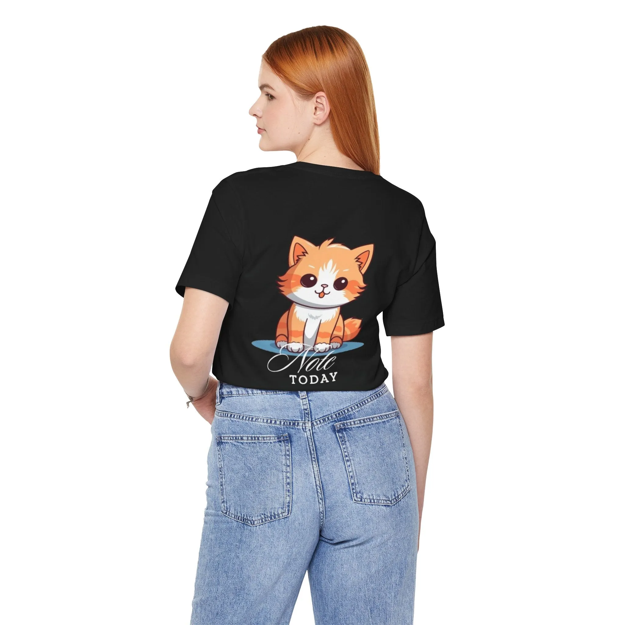 Cute Cat Graphic Unisex Jersey Short Sleeve Tee - Note Today