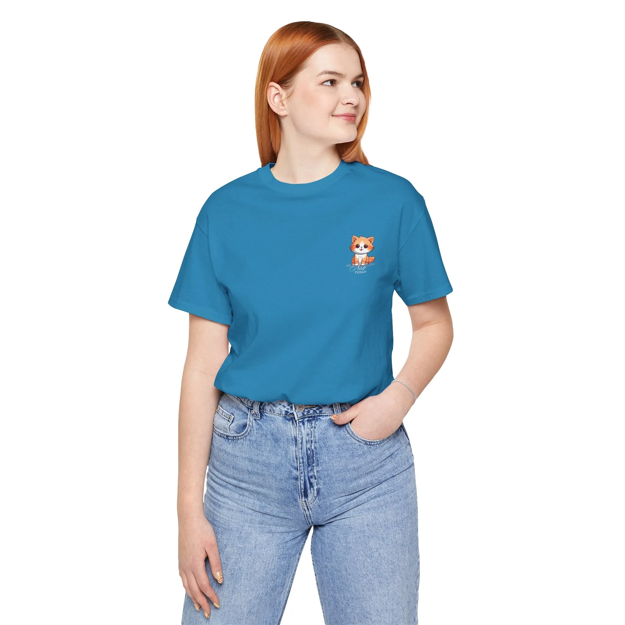 Cute Cat Graphic Unisex Jersey Short Sleeve Tee - Note Today