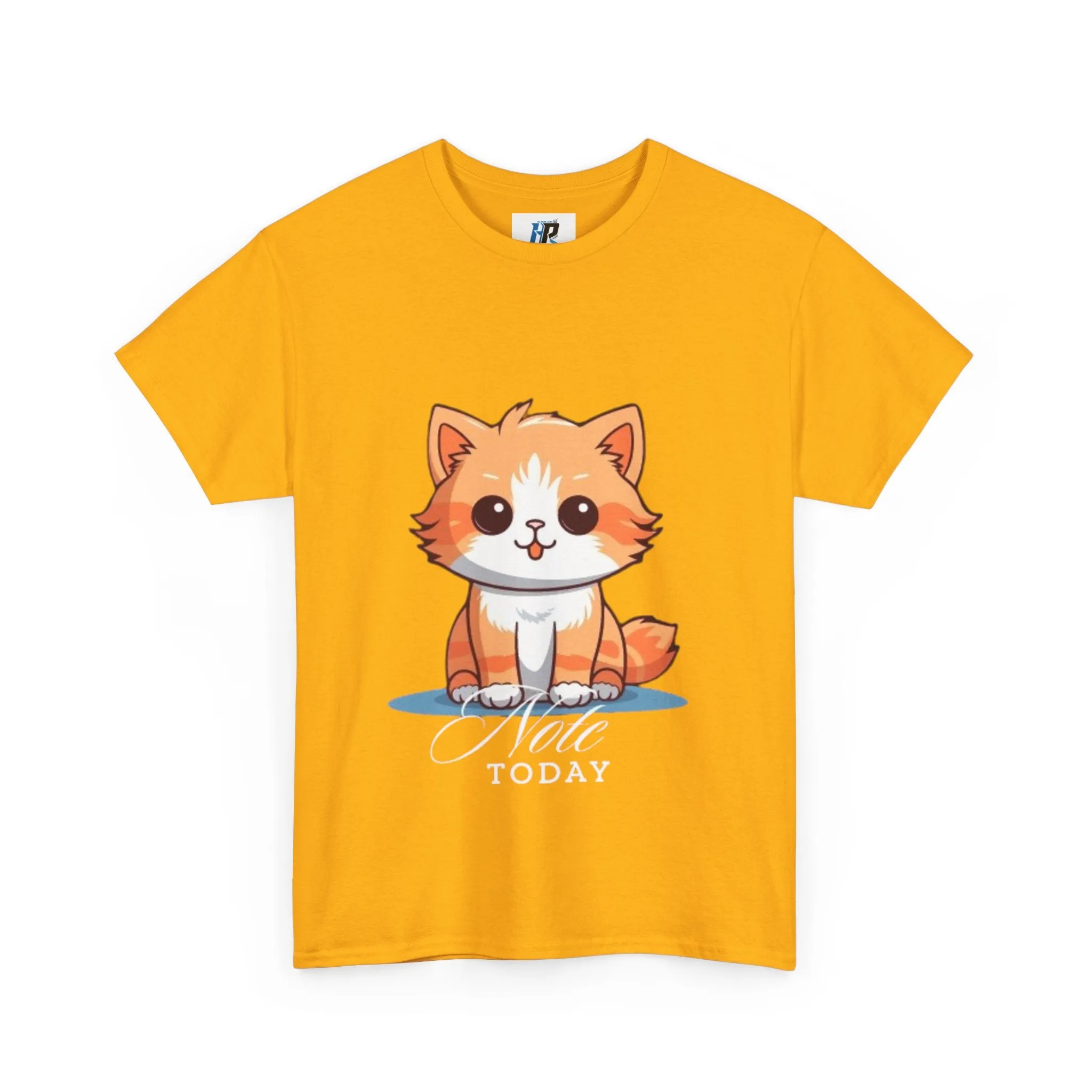 Cute Cat Note Today Unisex Heavy Cotton Tee