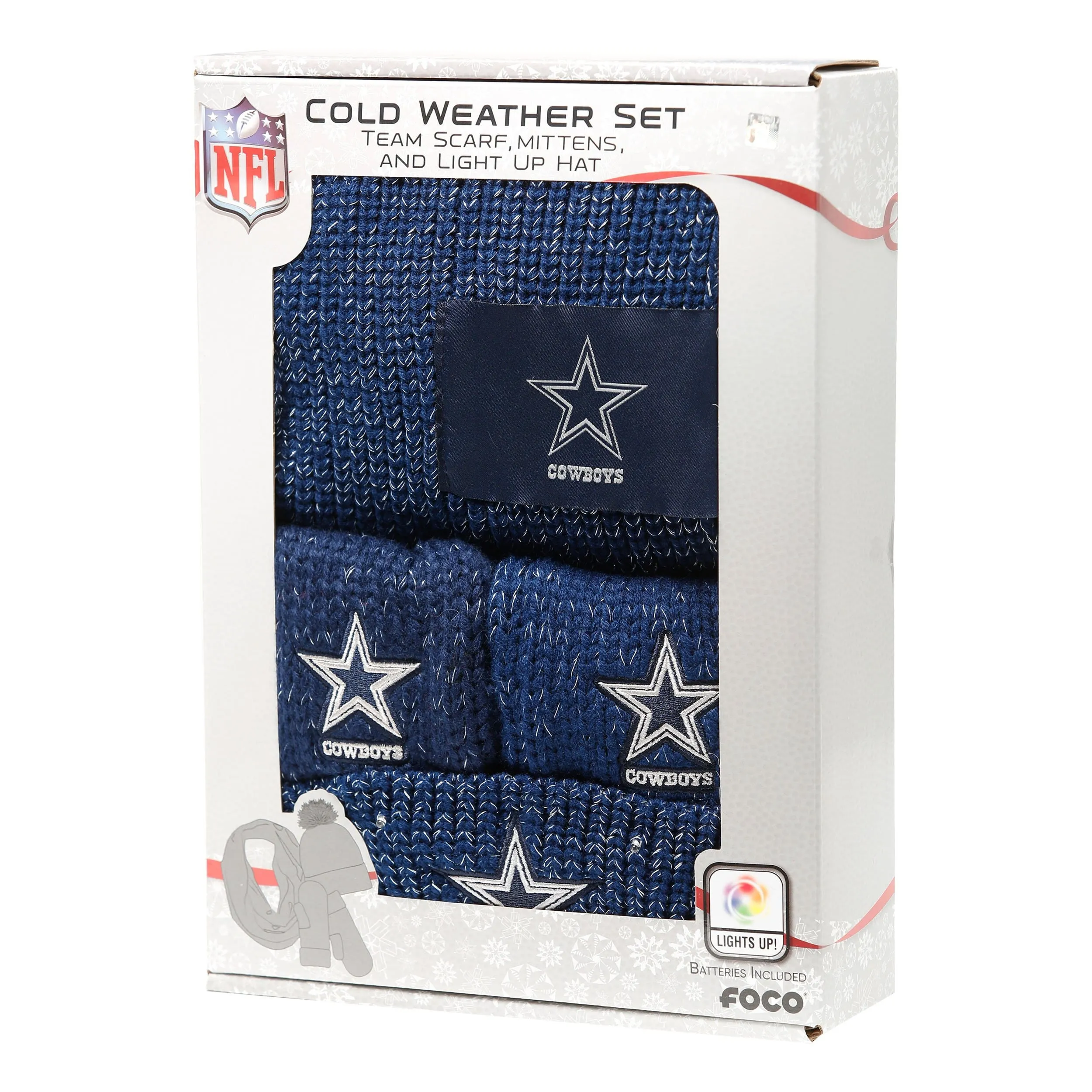 Dallas Cowboys NFL Womens Glitter Knit Cold Weather Set