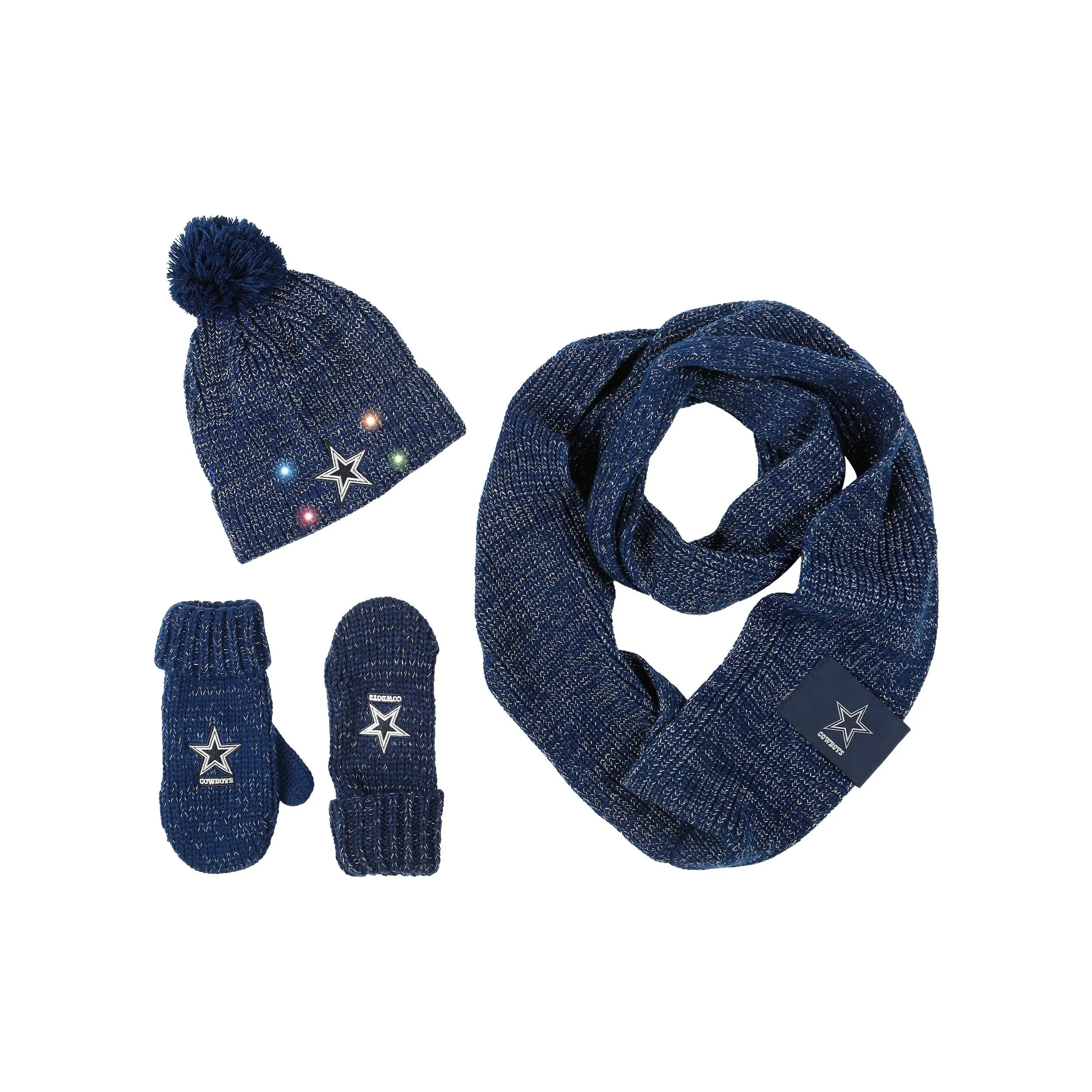 Dallas Cowboys NFL Womens Glitter Knit Cold Weather Set