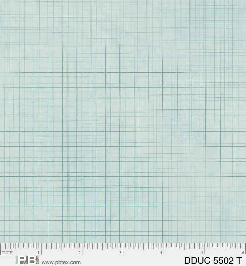 Darling Ducklings | Graph Paper Turquoise by Raquel Maciel for P&B Textiles |  DDUC05502-T
