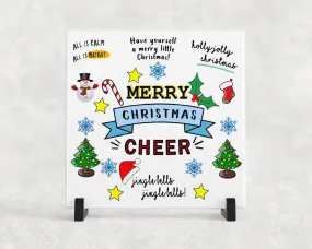 DAYS Gift for Christmas -Mary Christmas Printed Ceramic Tile 6X6 in ! secret Santa gift Christmas Decorations Items for Home Table Decoration Indoor Outdoor Xmas Decor secret Santa Gifts