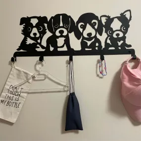 Dogs Metal Coat Rack, Wall Mount Hanger