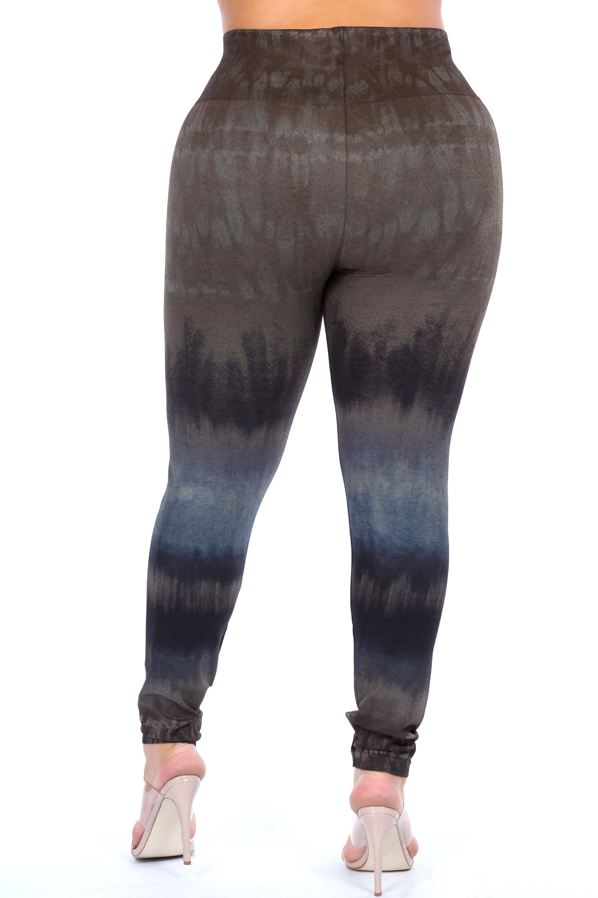Earthen Cobalt Tie-Dye Print Leggings