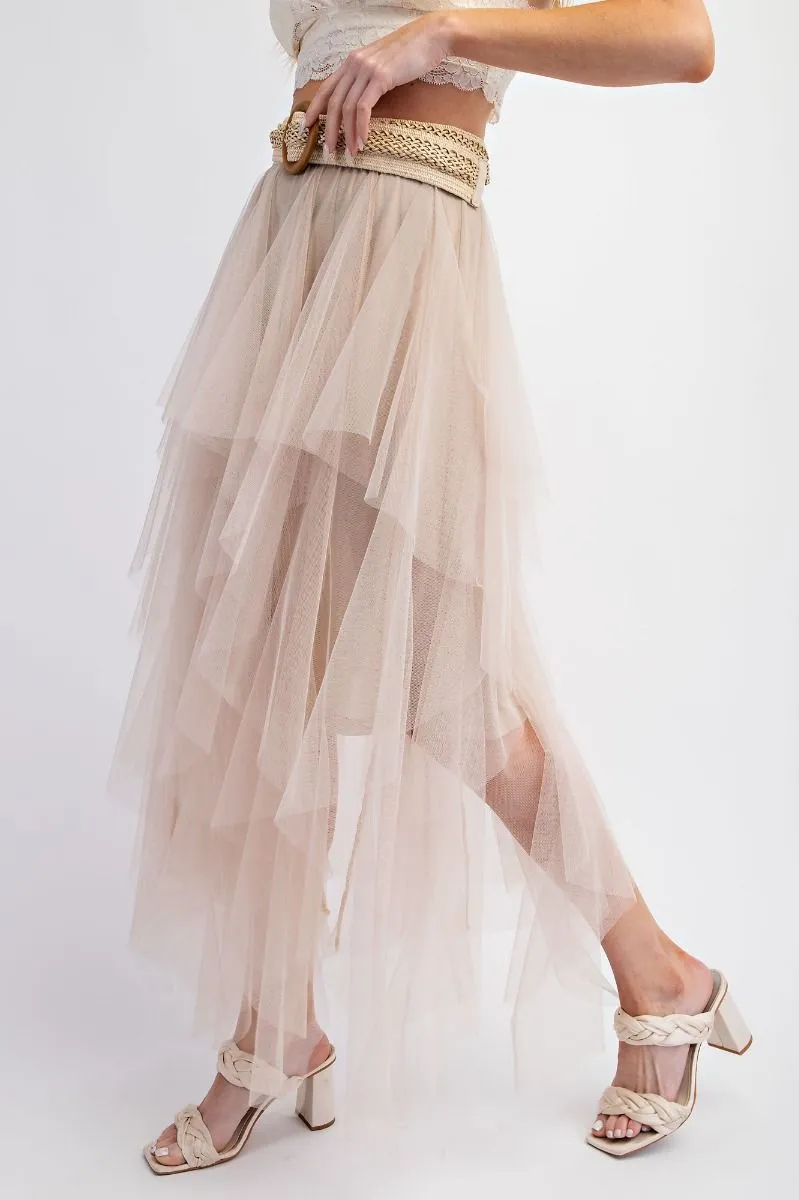Easel Mesh Maxi Skirt