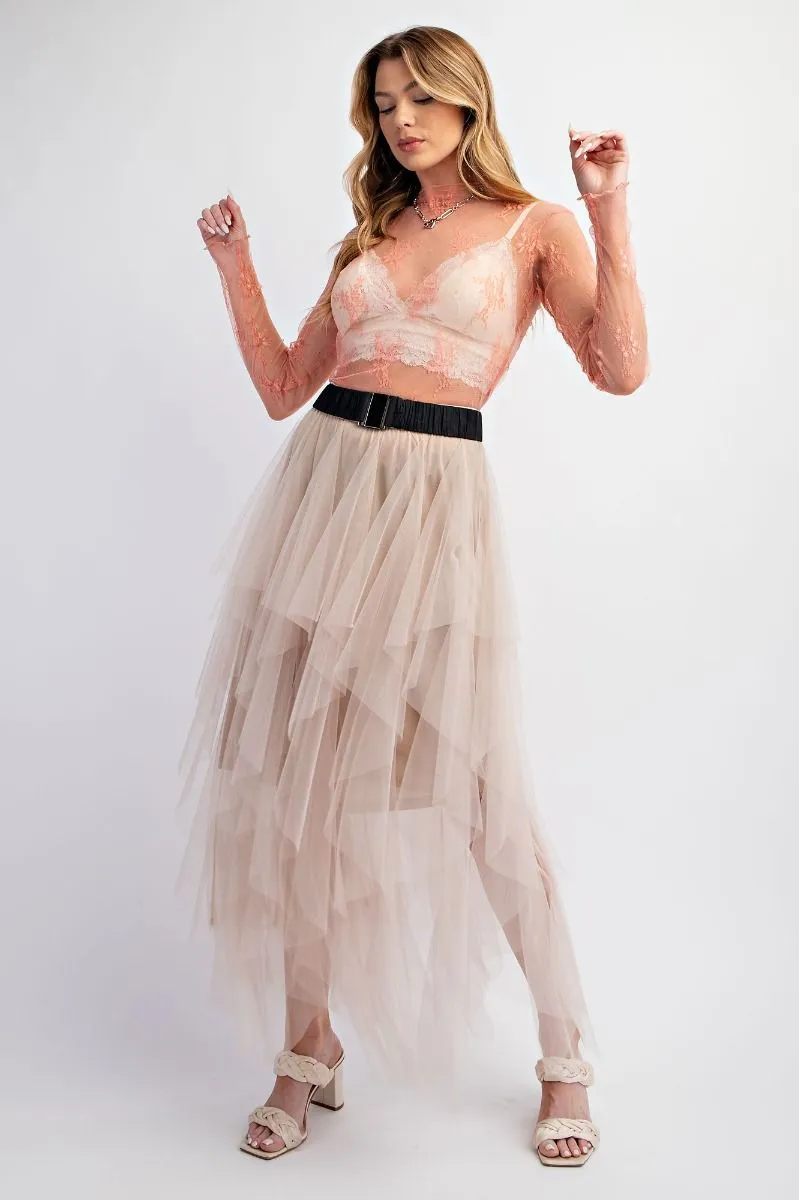 Easel Mesh Maxi Skirt