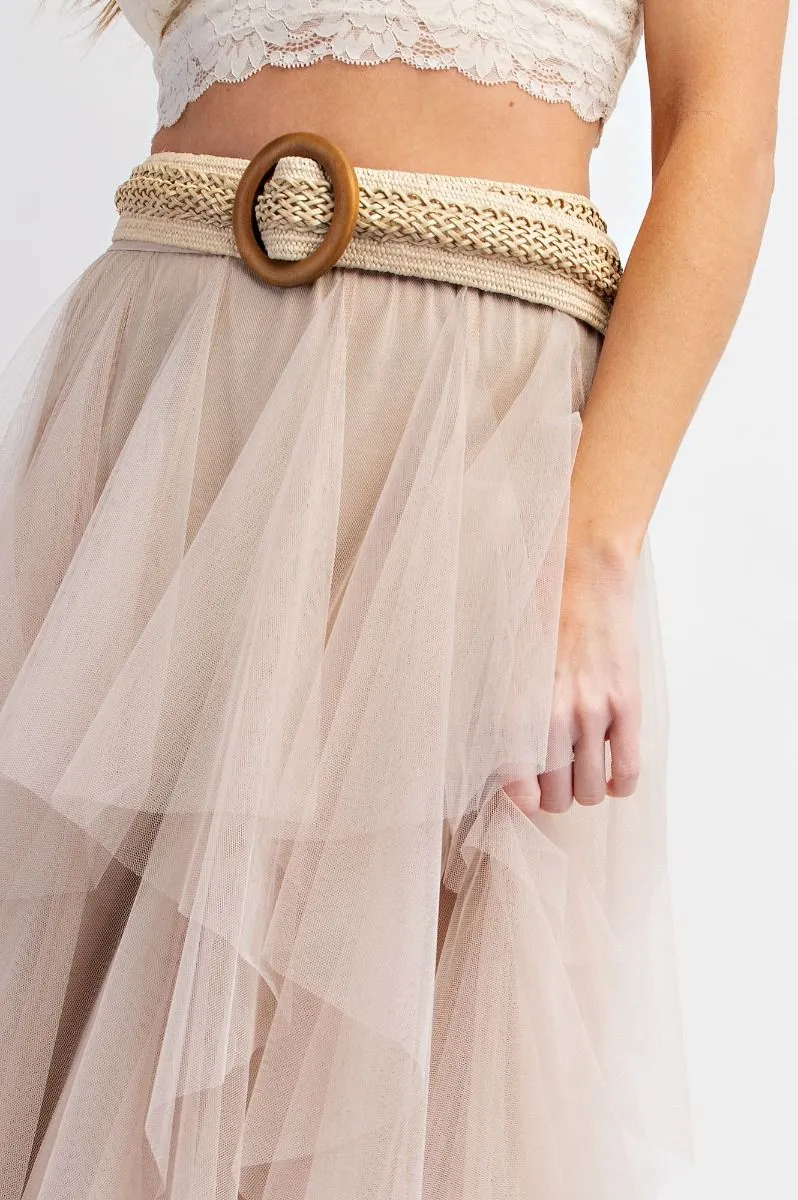 Easel Mesh Maxi Skirt