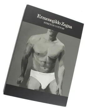 Ermenegildo Zegna Underwear White Stretch Cotton Midi Brief M - SALE
