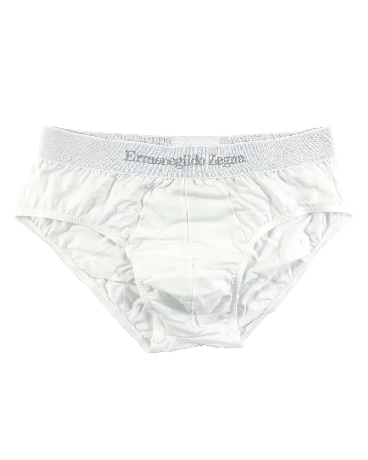 Ermenegildo Zegna Underwear White Stretch Cotton Midi Brief M - SALE