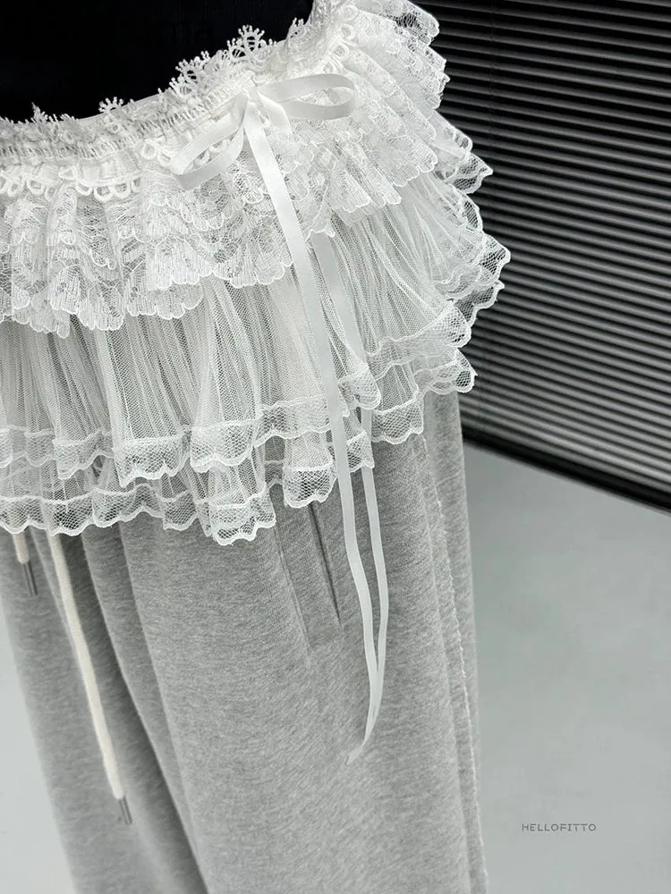 Fashion Lace Cute Skirts Women Clothing 2025 Faldas Mujer De Moda Korean Gauze Jupe Summer Saia Bandage Sweet Y2k Mini Skirt