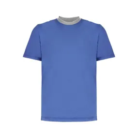 FERRANTE Cotton Jersey Crew Neck T-Shirt MID BLUE