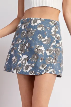 Floral Printed Wrap Skirt