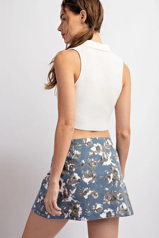 Floral Printed Wrap Skirt