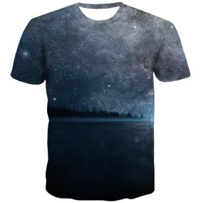 Galaxy T shirts Men Planet Shirt Print Starry Sky Tshirts Casual Colorful Tshirt Anime Harajuku T-shirts Graphic