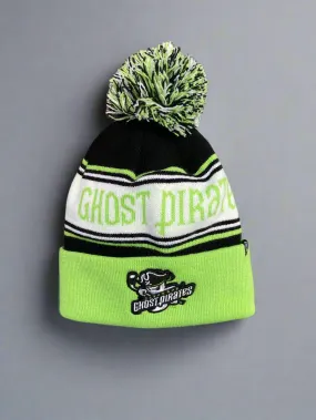Ghost Pirates Zephyr Finishline Green Pom Beanie