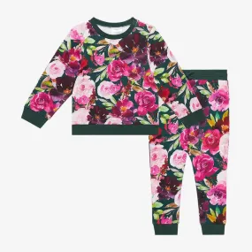 Girl's Long Sleeve Sweatshirt & Jogger Set, Zelda (Floral)