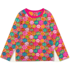 Girls Pink Smiley Tolsy T-Shirt