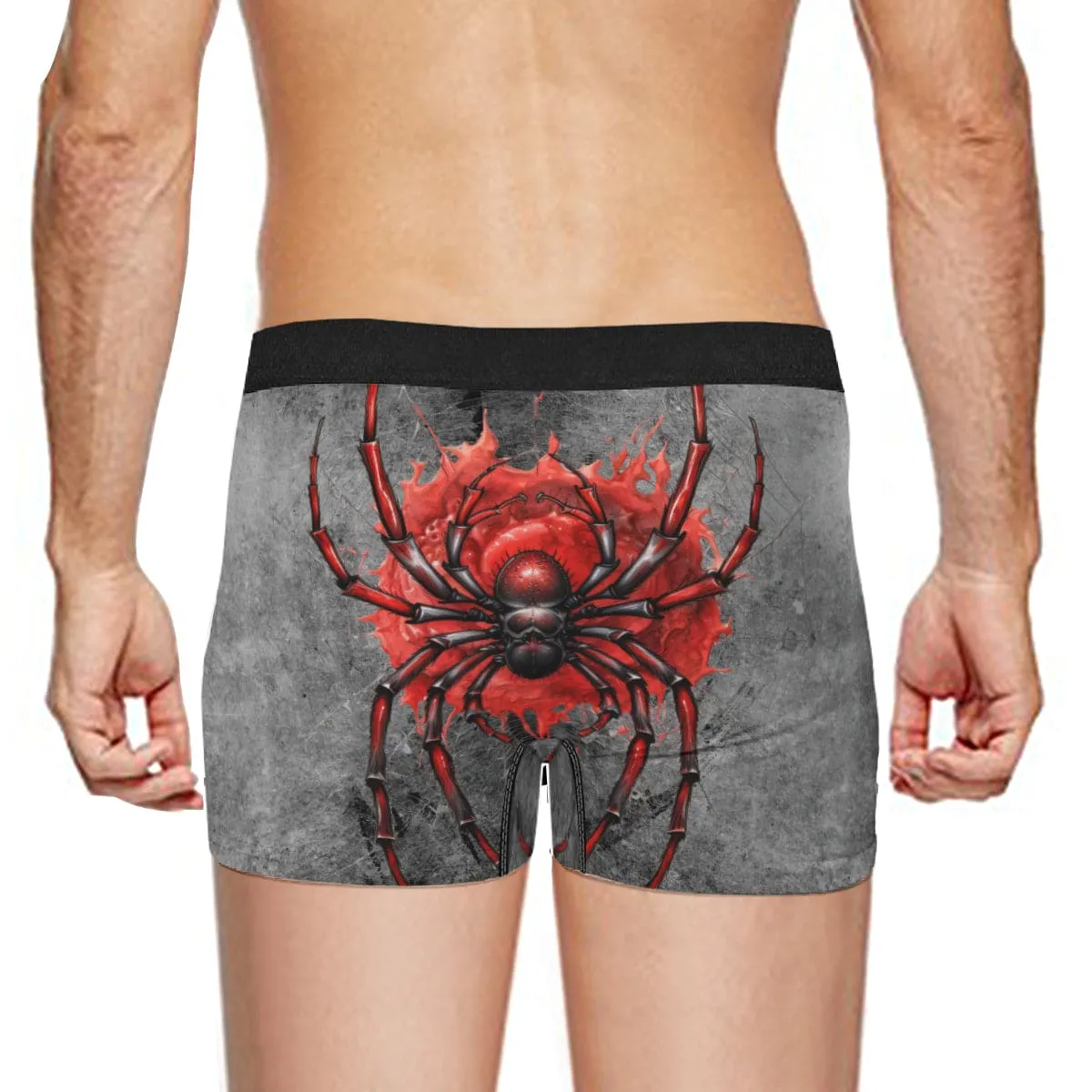 Gothic Black Red Spiderweb Men's Underwear