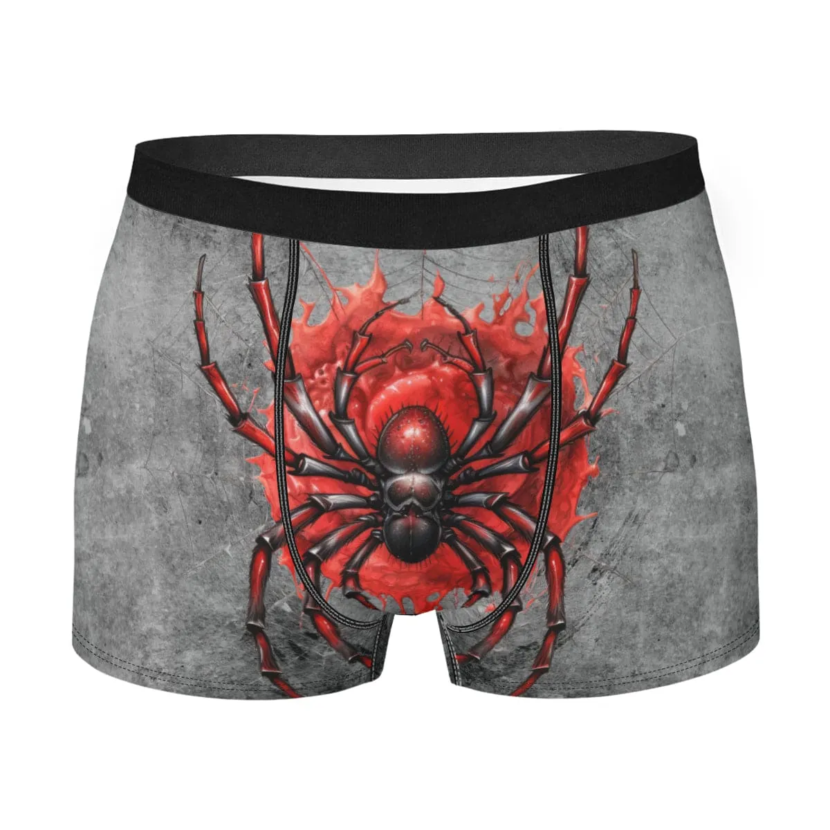 Gothic Black Red Spiderweb Men's Underwear