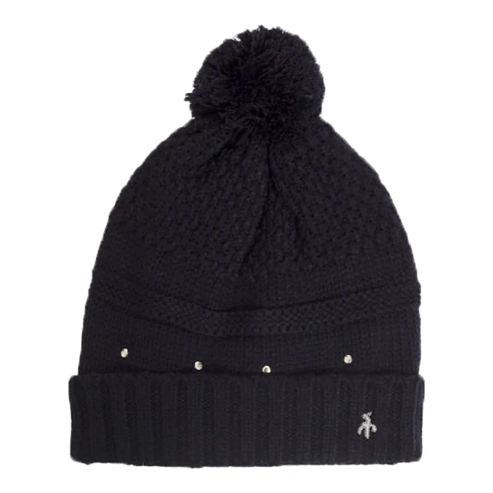 Green Lamb Inge Fleece Lined Beanie Hat - Black