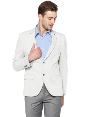 Grey Knit Peak Collar Jacket