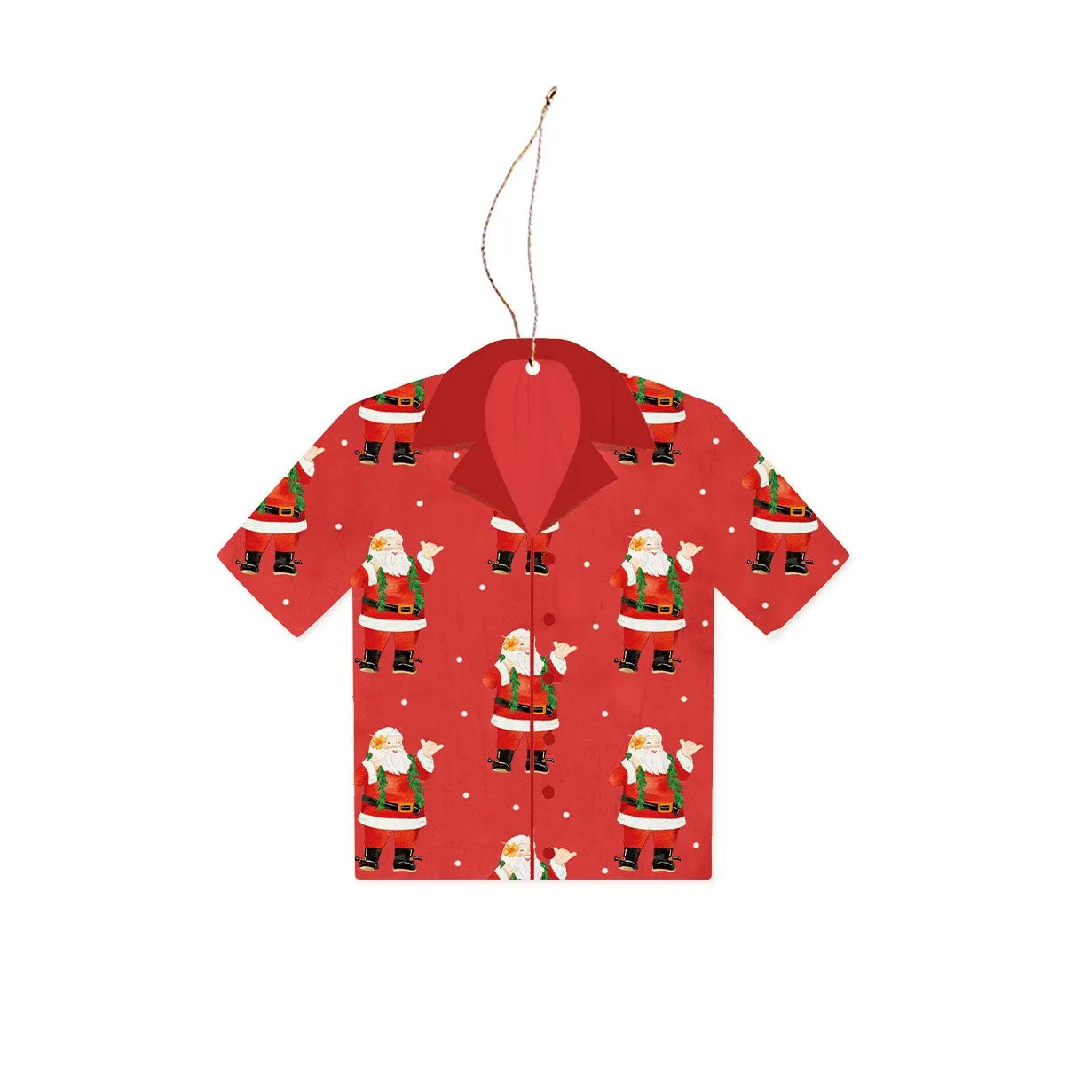 Hawaiian Shirt Red Santa Ornament