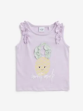 HOP Kids Light Lilac Pineapple Design Top