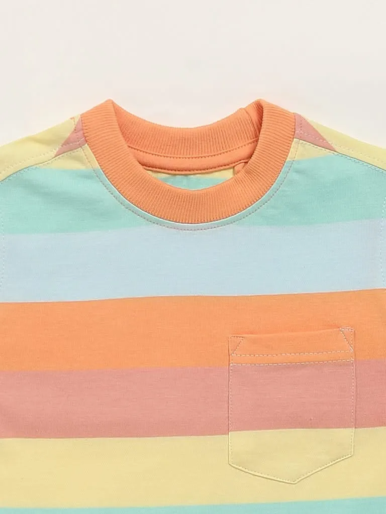 HOP Kids Multicolor Striped T-Shirt