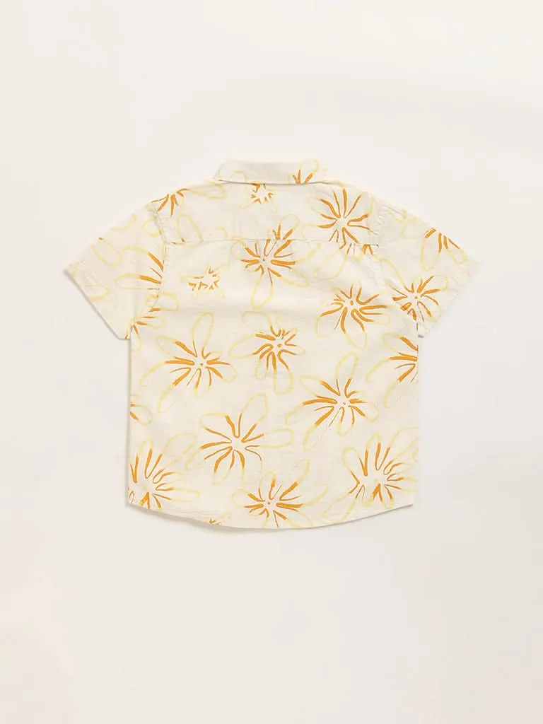 HOP Kids Yellow Floral Print Shirt