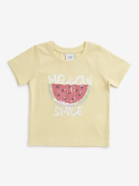HOP Kids Yellow Watermelon Printed T-Shirt