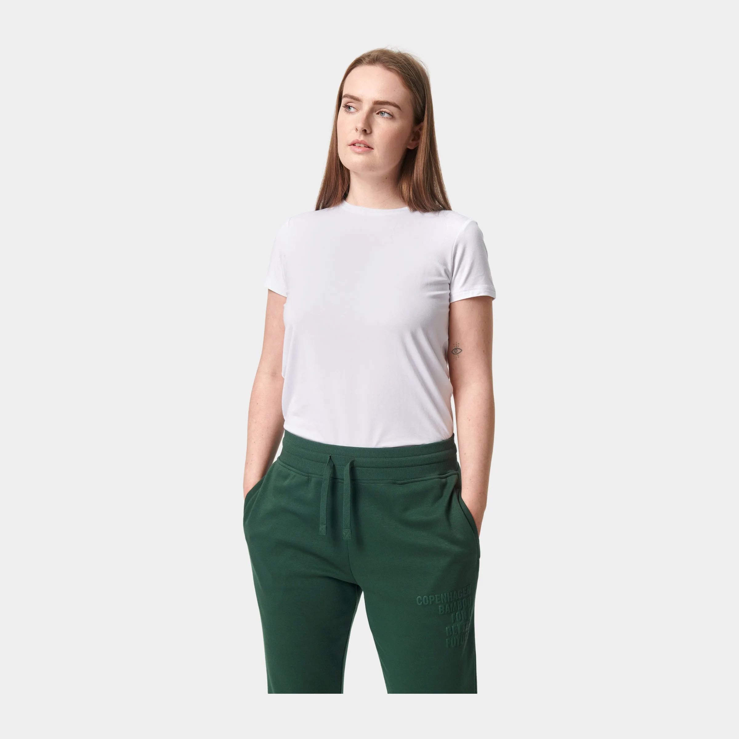 Hvid kortærmet bambus T-shirt