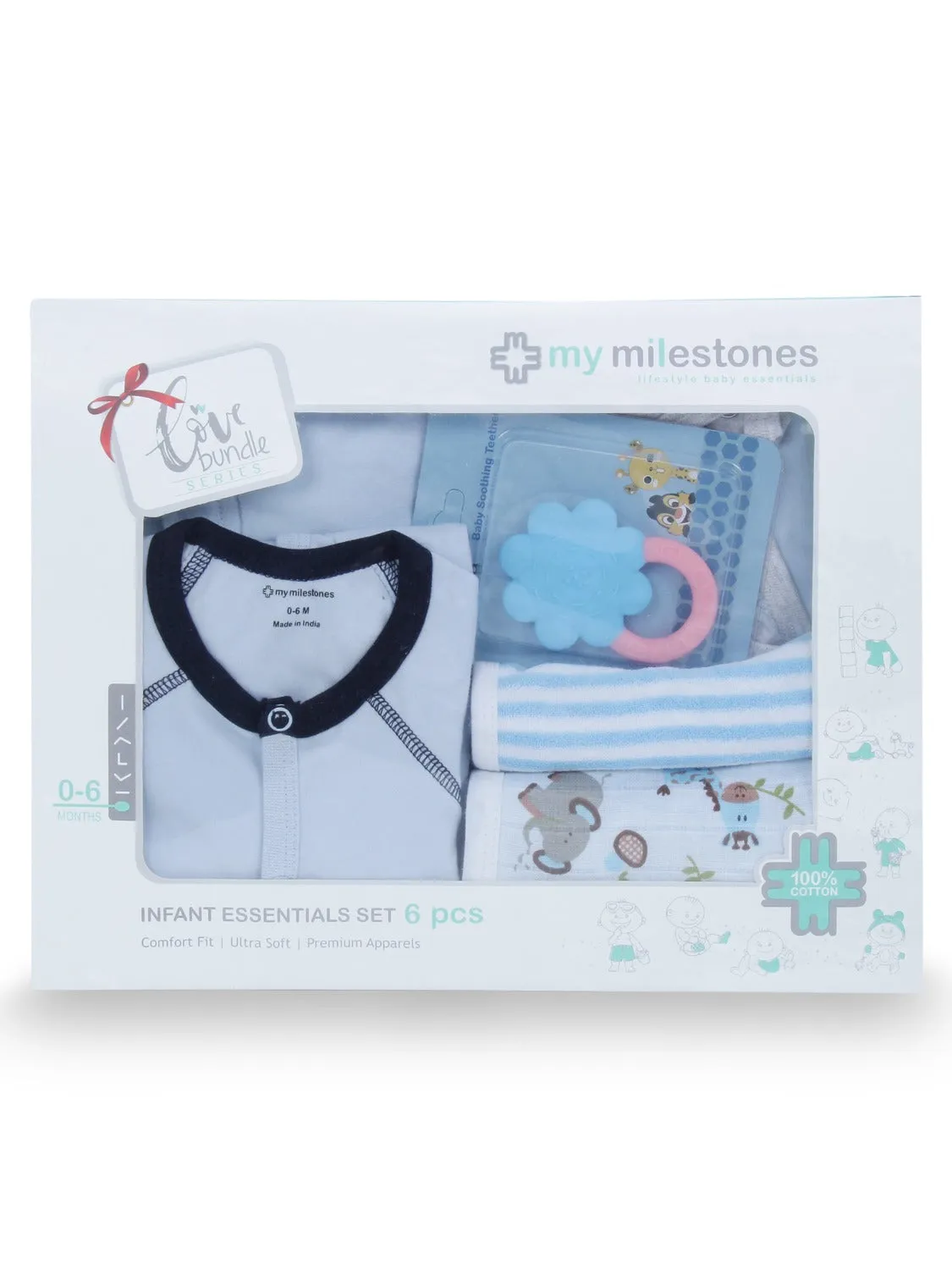 Infant Essentials Gift Set B - 6Pcs - Blue