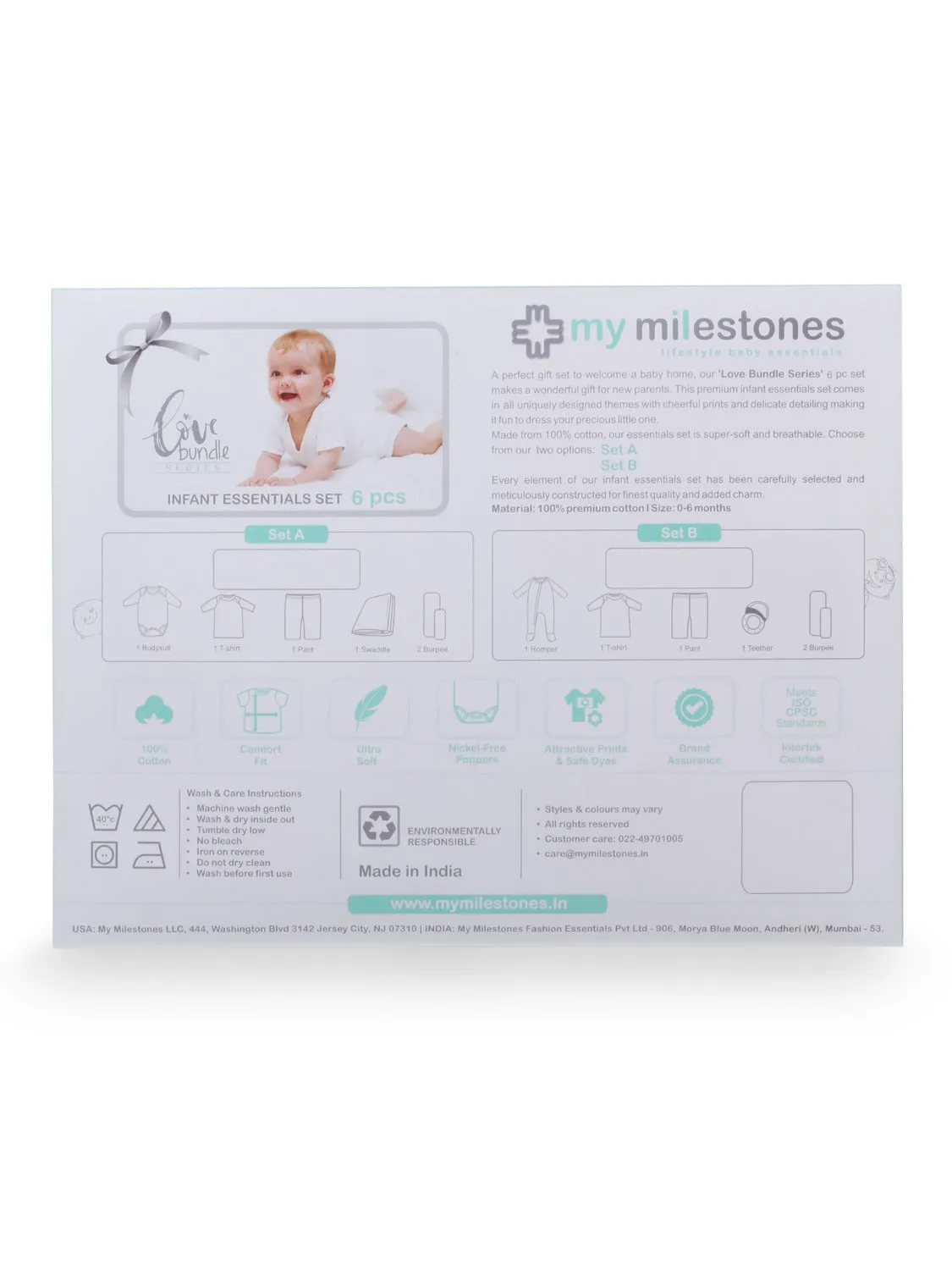 Infant Essentials Gift Set B - 6Pcs - Blue
