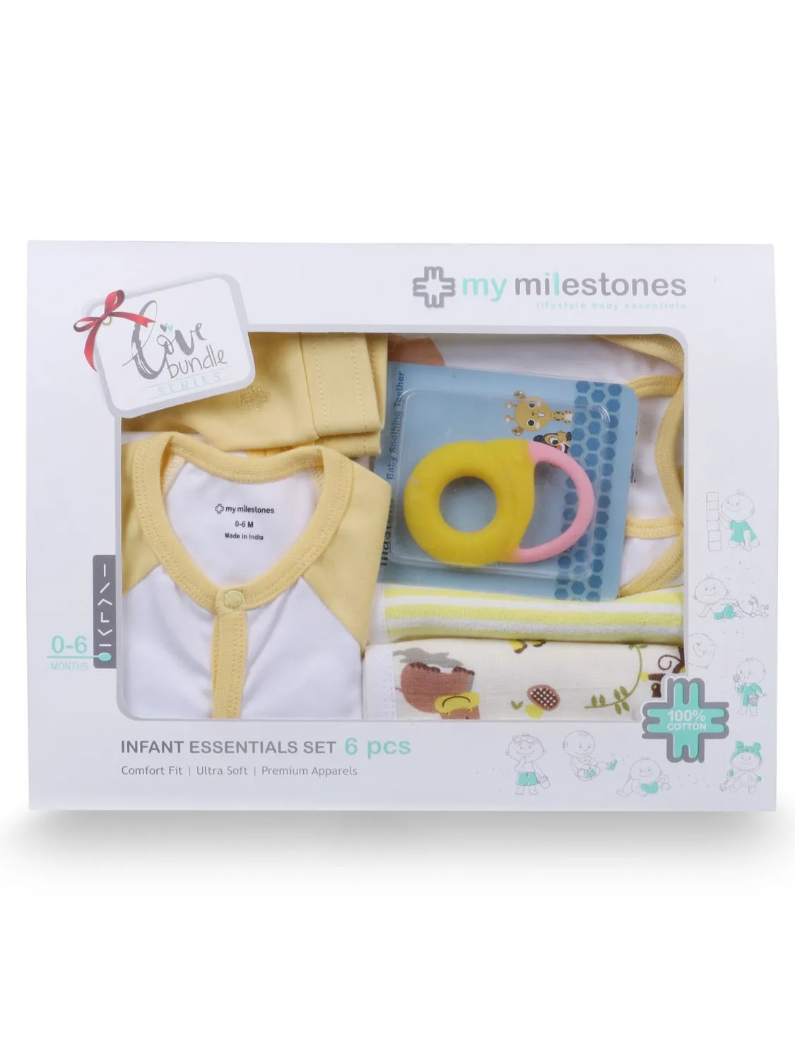 Infant Essentials Gift Set B - 6Pcs - Yellow