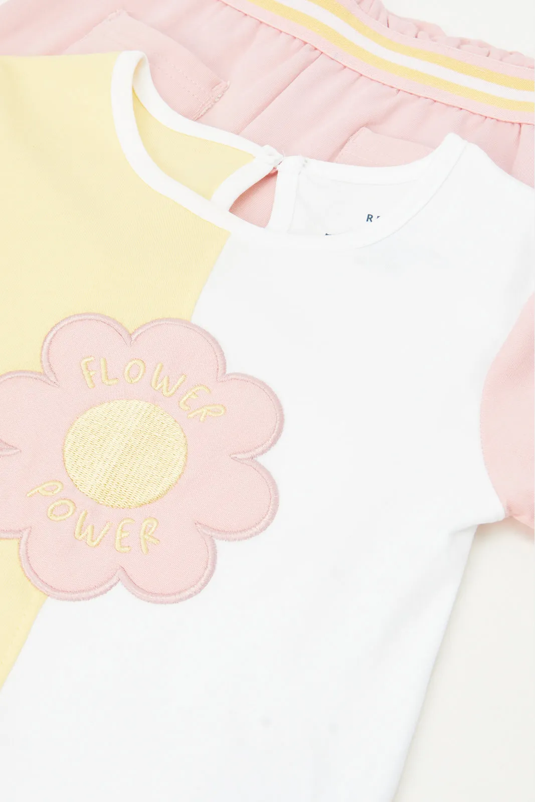 Infant Girls Pink T-Shirt And Trouser Casual Set (2 Piece)