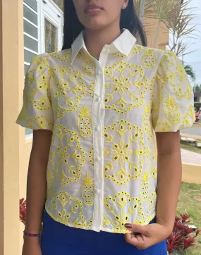 JJ1637 short sleeves keyhole top