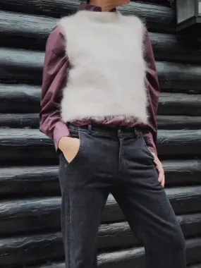 KID MOHAIR VEST - CREME
