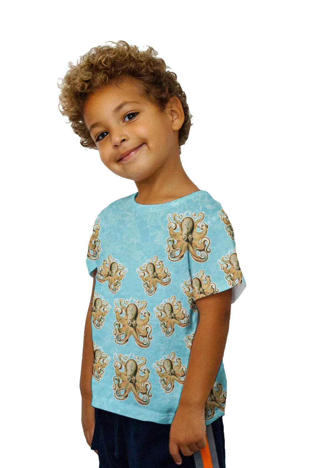 Kids Cheerful Orange Octopus