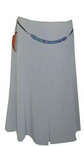 Light Purple A-Line With Ribbon & Bead Tie Belt Skirt