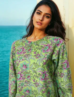 Lime Green Khaddar Suit (Unstitched)