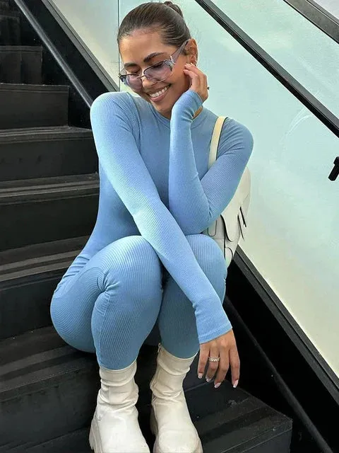Long Sleeve Bodycon Jumpsuits Overalls