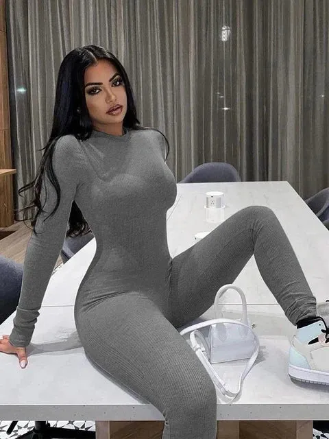 Long Sleeve Bodycon Jumpsuits Overalls